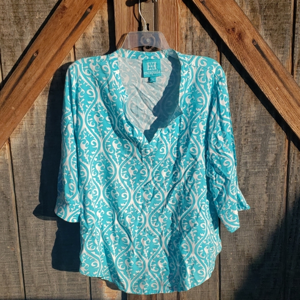 Escapade blue Turquoise Blouse XL